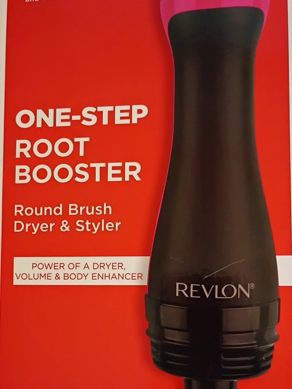 Revlon One-Step Root Booster Round Brush Dryer & Styler - Black with Pink Accent